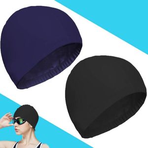 Stoffen badmuts voor lang haar, uniseks badmuts voor kinderen en volwassenen, set van 2