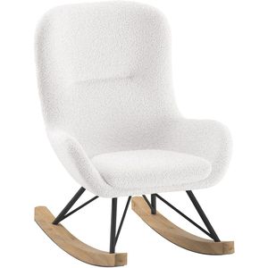 Jaxx - Kinderschommelstoel - Boucle - Wit - Materiaal: Teddy