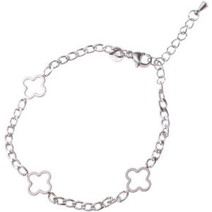 Day&Eve by Go Dutch Label Armband (Sieraad) Platte Schakel Open Klavers Zilver