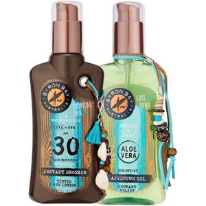 Byron Bay Instant Bronzer Tinted Sunlotion SPF 30 + Aftersun Aloe Vera Gel