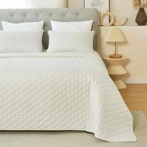 3-delige spreienset - sprei - ultrasoon diamantquilten - huidvriendelijk - 200x220cm & 50x70cm - beige/donkergrijs