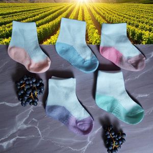 Babysokken set van 5 paar wit met pastelkleuren 6-12 maanden 68/80