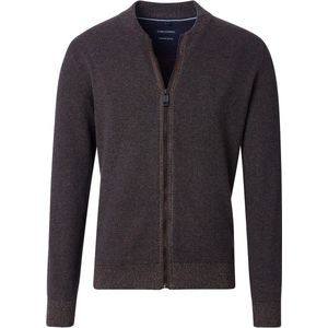 Casa Moda Klassiek Vest Met Rits Katoen 444302800-678 Bruin - XXL