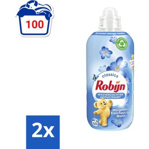 Robijn Classics - Wasverzachter - Morgenfris - 1,25L - 50 Wasbeurten - Voordeelverpakking - 2 stuks