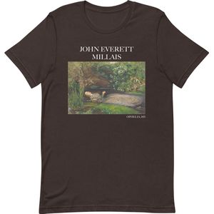 John Everett Millais 'Ophelia' (""Ophelia"") Beroemd Schilderij T-Shirt | Unisex Klassiek Kunst T-shirt | Bruin | XL