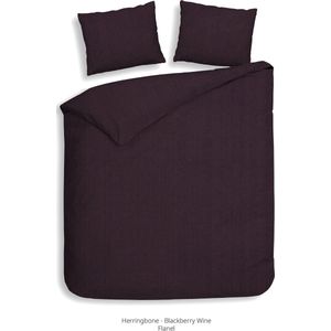 Heckettlane Dekbedovertrek Spina - Effen Bedlinnen - 200x220 - Paars - Dekbedhoes van 100% Katoen-Flanel
