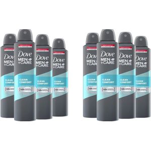 Dove Deo Spray XL - Clean Comfort - Voordeelverpakking 8 x 250 ml