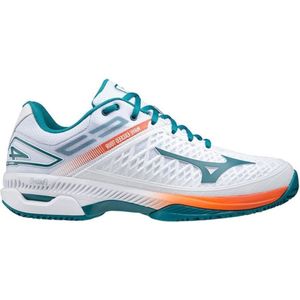 Mizuno Tennisschoen Padelschoen Wave Exceed Tour4 CC Heren Wit Oranje Groen