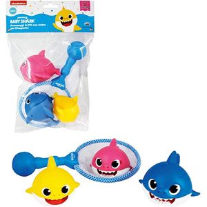 Baby Shark 3 delige set badspeeltjes met schepnet