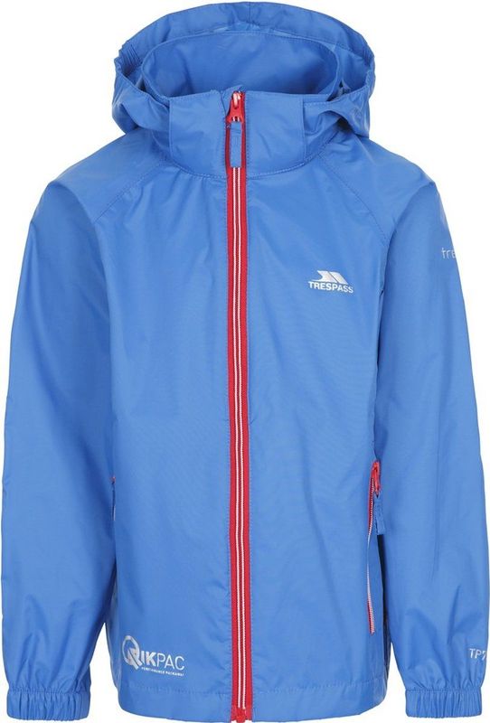 Trespass - Qikpac X - Kinder Regenjack - Blauw - Unisex