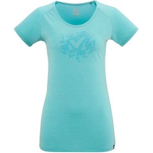 Millet Imja Wool Print Korte Mouwen T-shirt Blauw M Vrouw