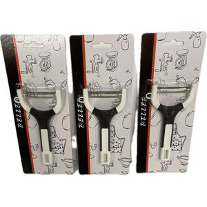 Set van 3 stuks - Dunschiller met handvat - Aardappel Schiller - Groente Schiller - met Ontpitter