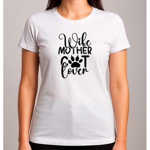 Wife mother cat lover - T Shirt - Cat - CuteCat - CatLover - CatLife - Kat - LieveKat - GrappigeKat - KattenLiefhebber - BestMom - MamaLeven