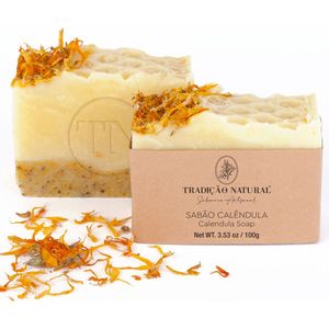Vaste Zeep Calendula - Handgemaakt - 100% Troepvrij - 100g