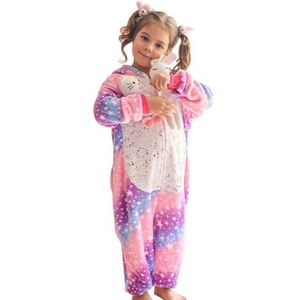 Meisjespyjama eenhoorn-kostuum 2-10 jaar fleece flanel capuchon