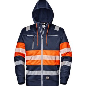 SIR SAFETY CONTRAST Hi Vis Reflecterend Hoodie Rits Werktrui HEREN Veiligheidstrui Oranje - Borstzak Met Rits