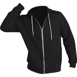 SOLS Zilveren Unisex Sweatshirt met volledige ritssluiting / Hoodie (Zwart)