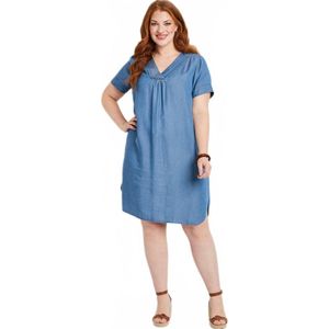 Korte rechte jurk van Lyocell-stof