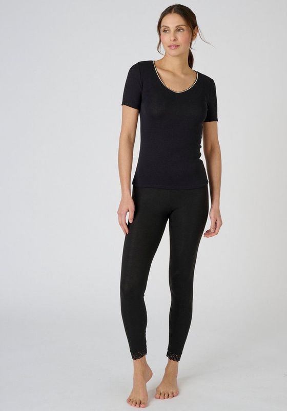 Damart - T-shirt met korte mouwen - Zwart - Thermolactyl Sensitive - Dames