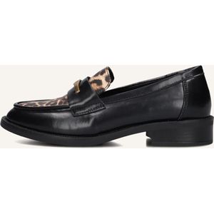 Mexx - Pearl MAE - Loafers - Zwart - Dames - Luipaardprint