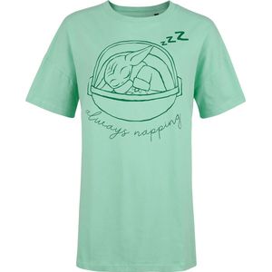 Star Wars Grogu Napping - Oversized Dames T-shirt - lichtgroen - S