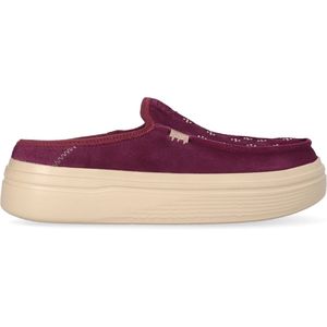 HEYDUDE - Austin Lift Suede Stud Dames Instappers Fig Purple - Maat 41
