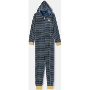 Woody - 252-10-ONE-V/916 - Onesie - Antraciet-geel Gestreept - Unisex