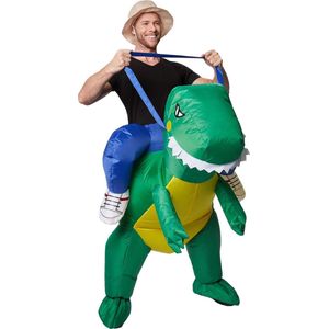 Zelf opblaasbaar Berijdbaar Kostuum Dinosaurus  onesize verkleedkleding