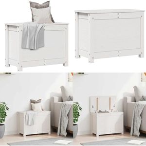 vidaXL Opbergbox wit 60x32x45,5 cm massief grenenhout - Opbergbox - Opbergboxen - Gereedschapskist - Opbergkist