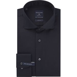 Profuomo - Twill Overhemd Extra Lange Mouwen Navy - Heren - Maat 41 - Slim-fit