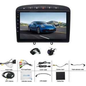 9 - Inch 2 DIN Car Stereo Android 15 for Peugeot 308 (2007 - 2015) | DAB+ Radio, GPS Navigation, Carplay/Android Auto Supported, With Rear Camera, Mirror Link & Steering Wheel Control
