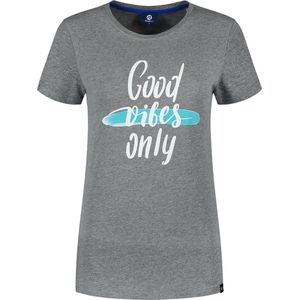 Rogelli Graphic T-Shirt Sportshirt - Korte Mouwen - Dames - Grijs Gemeleerd - Maat L