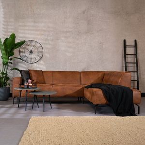 Bronx71® Industriële hoekbank Kansas eco-leer cognac rechts