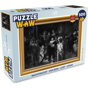 Puzzel Nachtwacht - Van Rijn - Lijst - Goud - Legpuzzel - Puzzel 500 stukjes