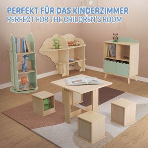 Kinderboekenkast groen/beige met 3 vakken Joyz