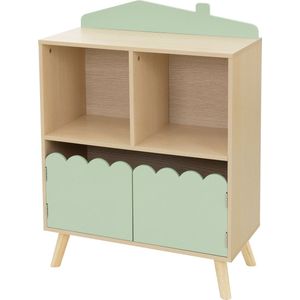 Kinderboekenkast groen/beige met 3 vakken Joyz