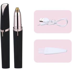 Elektrische wenkbrauwtrimmer voor vrouwen Wenkbrauwpotlood Gezichtshaarverwijderingsapparaat Automatische wenkbrauwtrimmer voor vrouwen Klein opvouwbaar mes Zwart