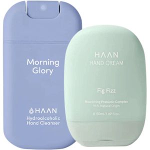 HAAN Handspray Morning Glory & Handcrème Fig Fizz - Set van 2 Stuks - Duo-pack - Navulbaar
