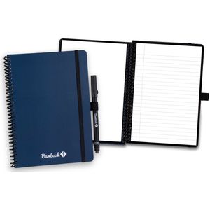 Bambook Veluwe Colourful uitwisbaar notitieboek - Donkerblauw (Navy) - A5 - Pagina's: Blanco & Gelinieerd - Duurzaam, herbruikbaar whiteboard schrift - Met 1 gratis stift