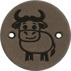 Leren Label koe rond 2cm - Durable - 2 stuks