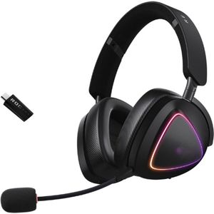 Delta II Draadloze Gaming Headset - 50mm Titanium Drivers - ROG SpeedNova - 10mm Super-Wideband Microfoon - 153U Batterij - DualFlow Audio - BT - 2.4GHz - 3.5mm - Voor PC - Switch - PS4 - PS5 - Xbox - Zwart