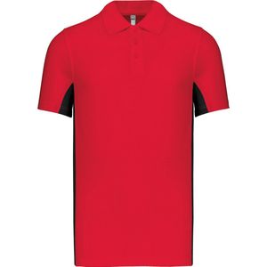 Kariban Tweekleurige piquépolo korte mouwen heren K232 - Red / Black - XL