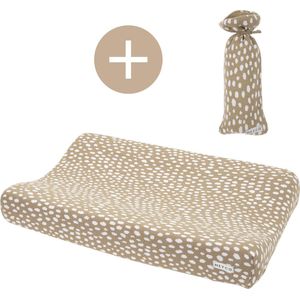 Meyco Baby Cheetah aankleedkussenhoes + kruikenzak - taupe - 50x70cm