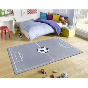 Kindervloerkleed voetbalveld - Estadio - grijs 120x170 cm