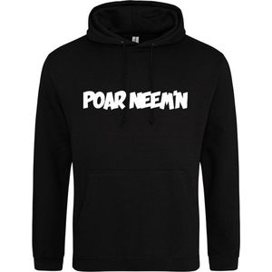 POAR NEEM'N  Hoodie | Sweater | Capuchon | Trui | Hooded | Print | Zwart | Maat S