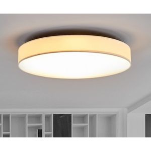 Lindby - plafondlamp - 1licht - stof, kunststof, metaal - H: 10.5 cm - wit - Inclusief lichtbron