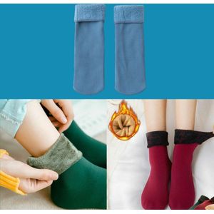 Sara Shop - Warme Sokken - Thermo Wintersokken - gevoerde sokken voor de koudste dage- One-Size 32-36 - Blauw