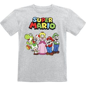 Super Mario Kids - Charaktere Jongens & meisjes T-shirt - gemêleerd grijs - 128