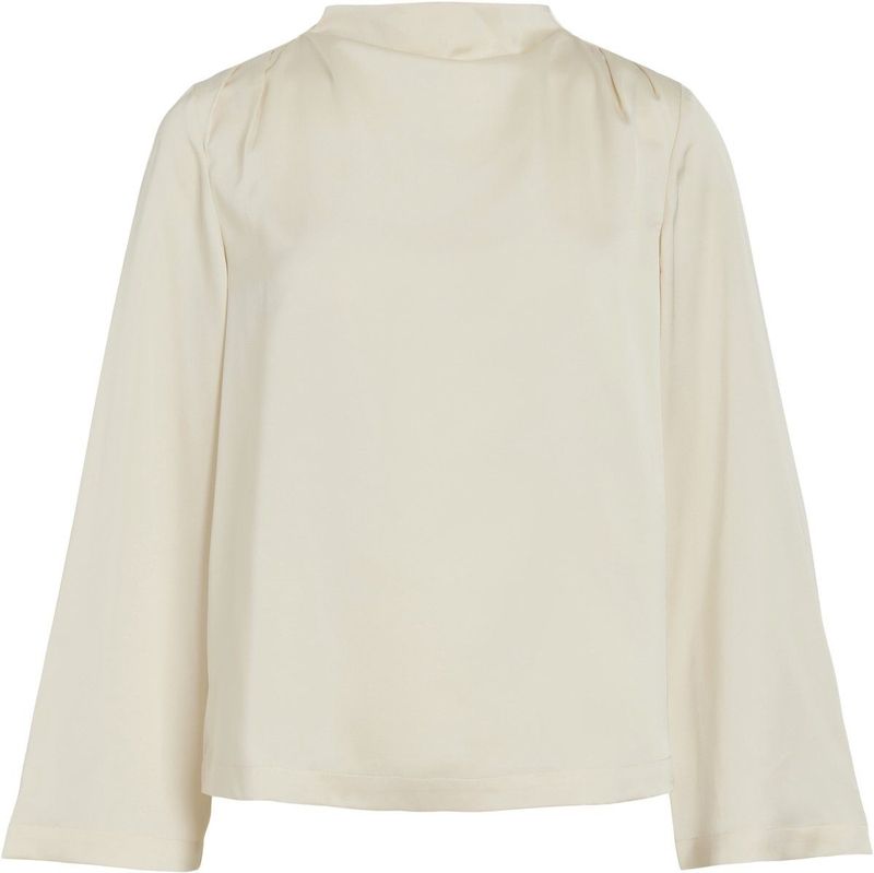 Vila - Vilutto High Neck Top - T-shirt - Birch - Dames