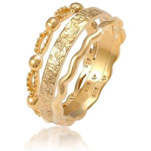 Elli Women's Lady Ring 925 zilver 52 Goud 32020189